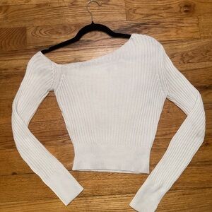 Tiger Mist Off-Shoulder Cream Sweater